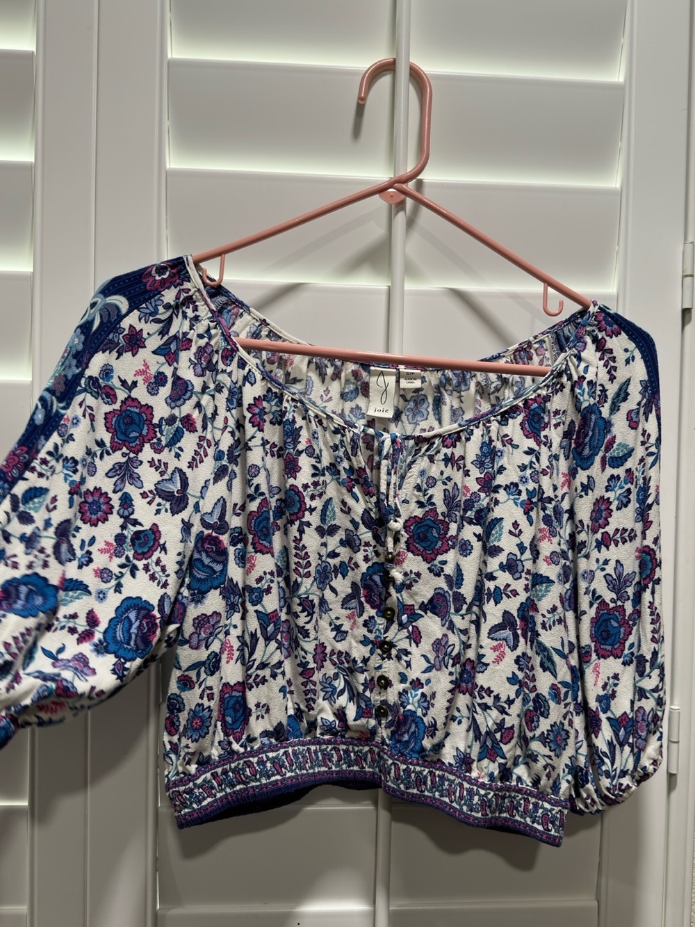 Joie Floral Crop Top - Blue, Purple & White